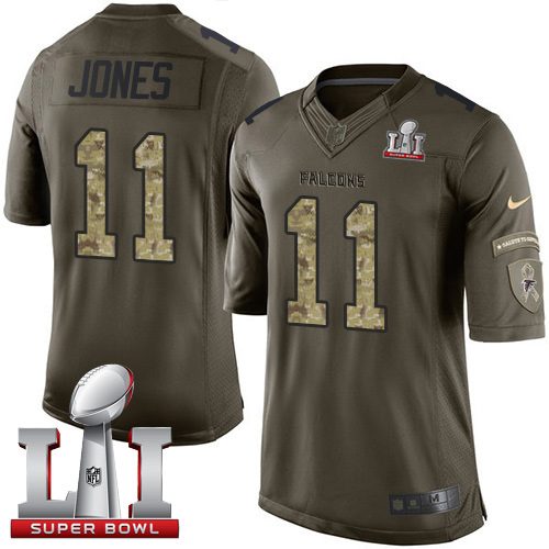 Nike Falcons #11 Julio Jones Green Super Bowl LI 51 Men's Stitched NFL Limited Salute To Service Jersey - Click Image to Close